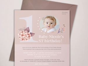 1st Birthday Card A5 Size