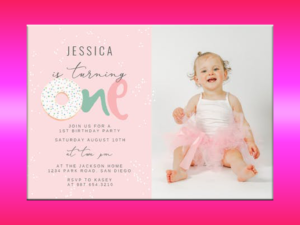 1st Birthday card Design 2 A5 Size