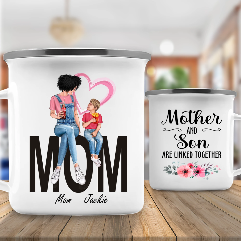 Mother and Son are linked together Personalized Casual Family Campfire Mug FC21N Empiredgift 2048x20